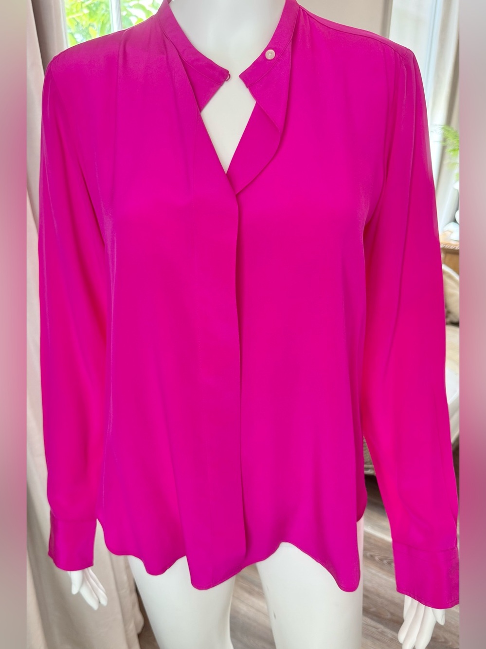 POLO Ralph Lauren  Fuchsia 100% Silk Blouse 6